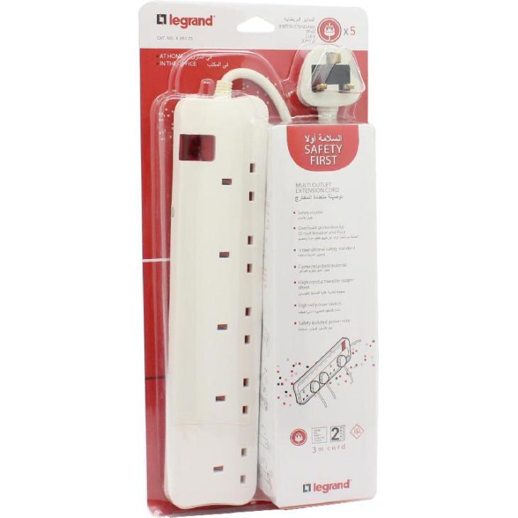 Legard MultiOutlet x5 Outlet Extension Cord - 5 mtr